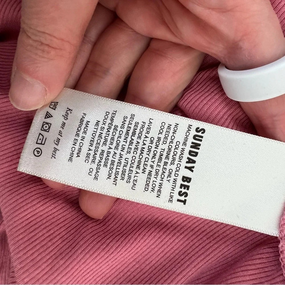 Aritzia Sunday Best Ribbed Turtleneck Long Sleeve Top Size L - Picture 4 of 5